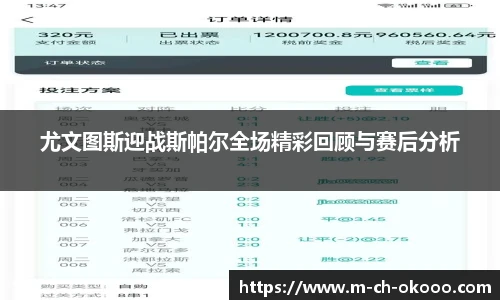 尤文图斯迎战斯帕尔全场精彩回顾与赛后分析